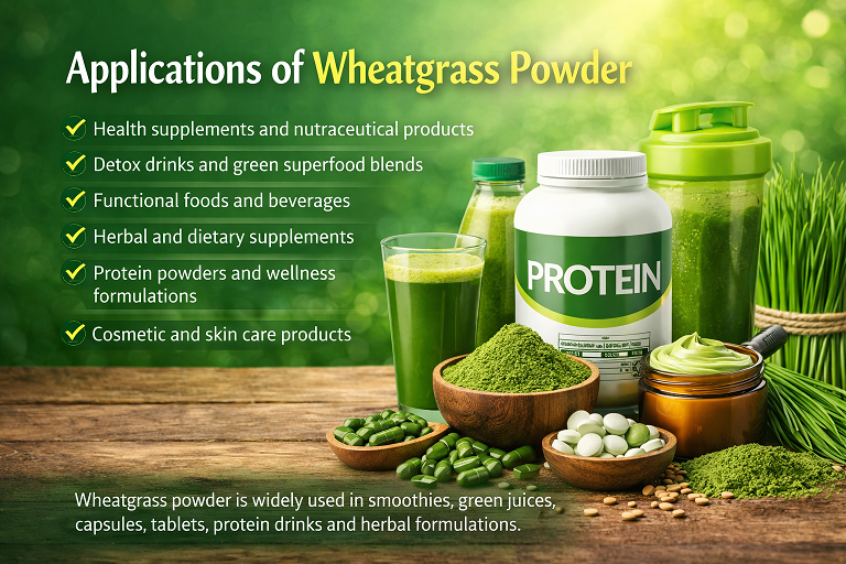 Applications of wheatgrass powder